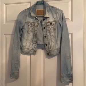 Hollister crop denim jean jacket